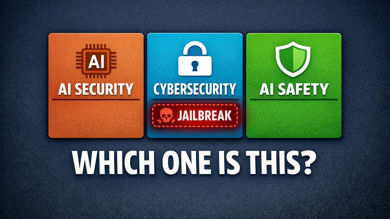 AI Security vs AI Safety vs Cybersecurity: What's the Difference?
