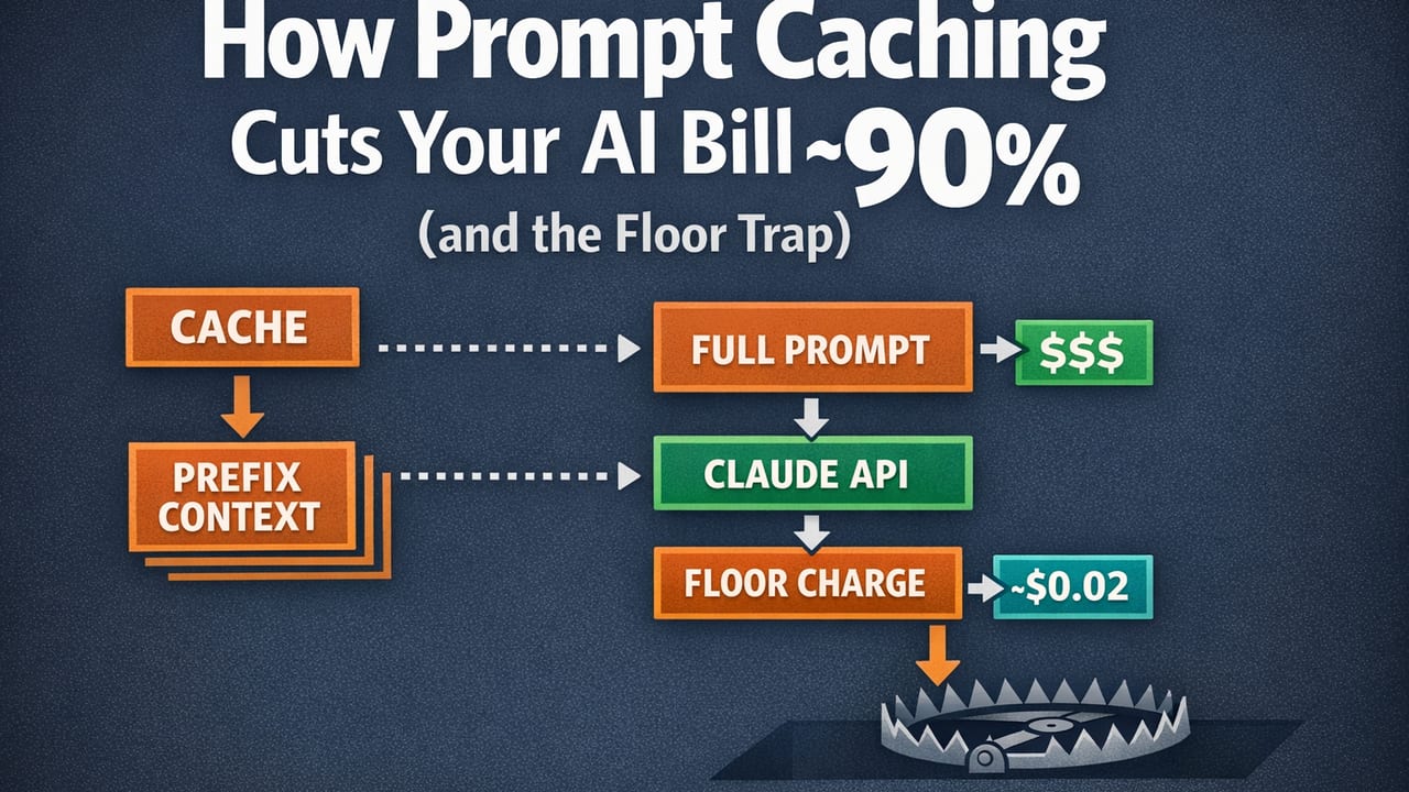 How Prompt Caching Cuts Your AI Bill ~90% (and the Floor Trap)